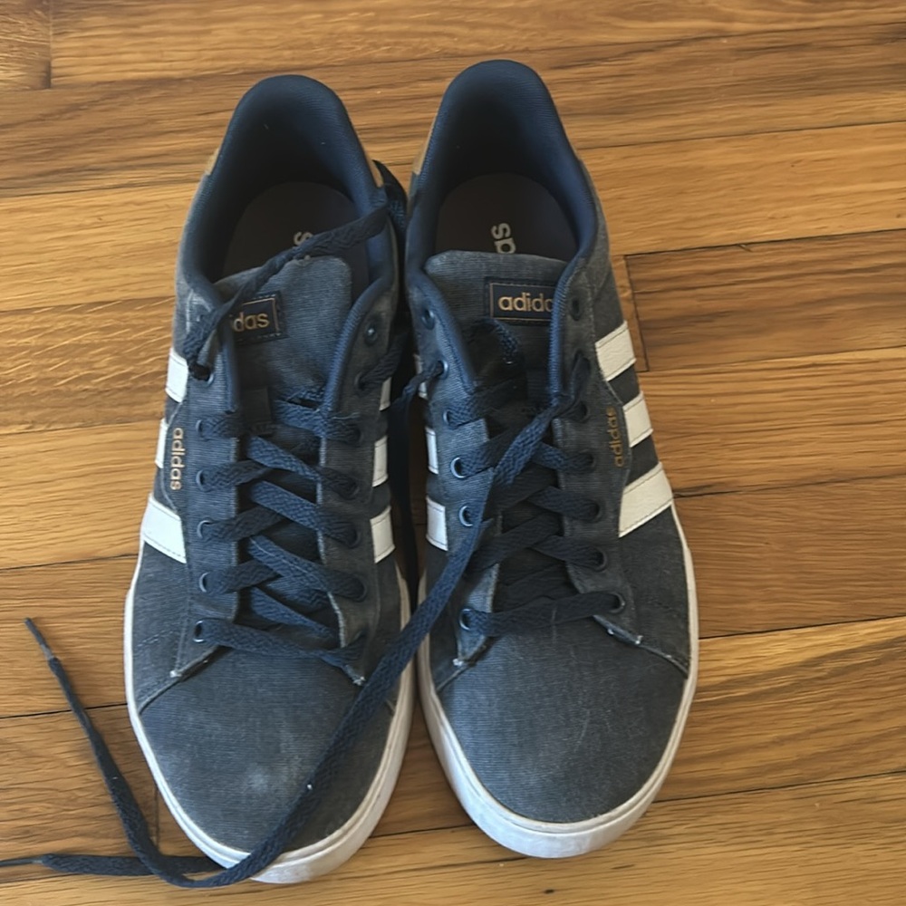 Denim adidas sneakers size 8 1/2